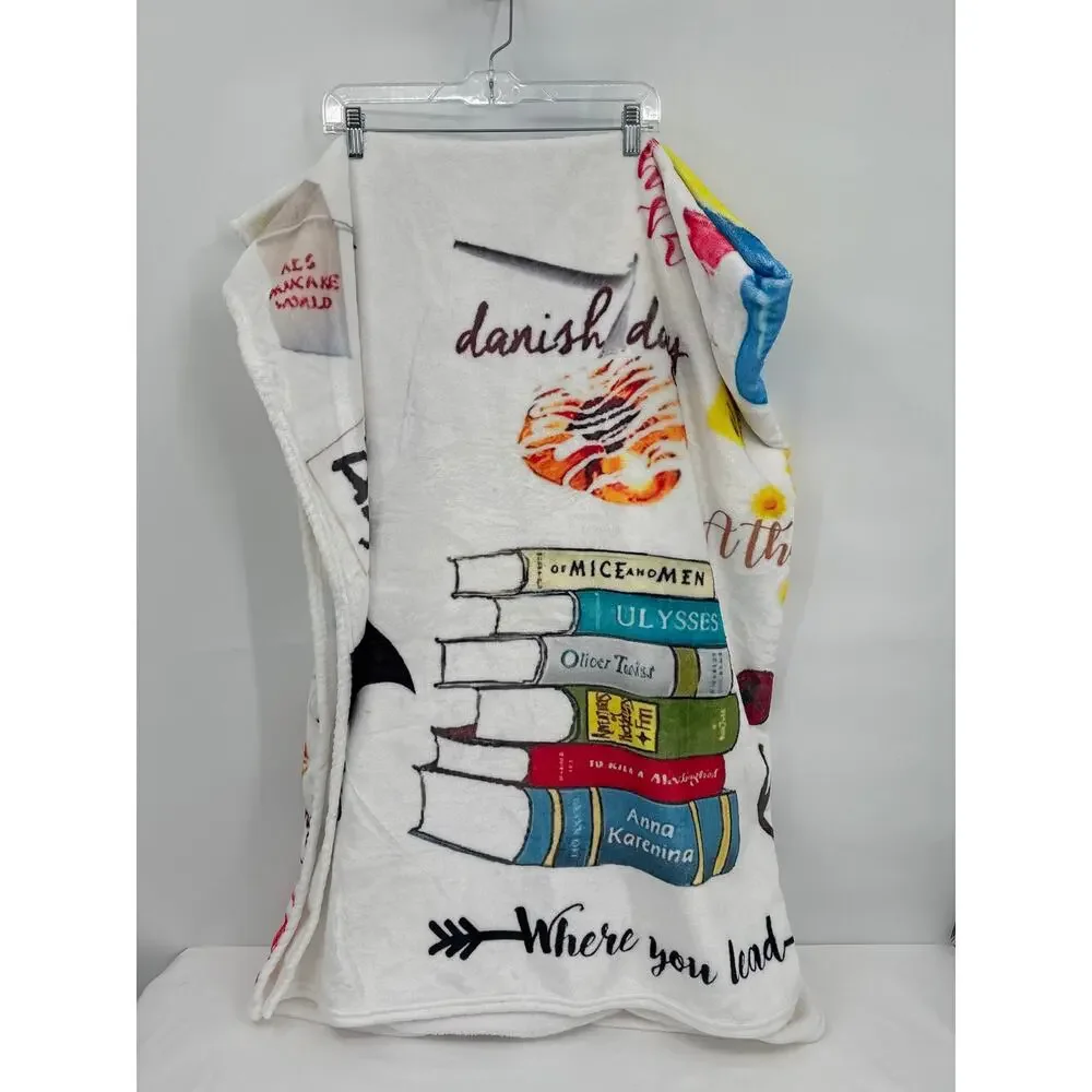 Gilmore Girls Luke's Diner Dragonfly Inn Cozy Book Stack Throw Blanket